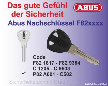 Nachschlüssel Abus Fahrradschlösser ABU-72P Code F82 1817 - 9384